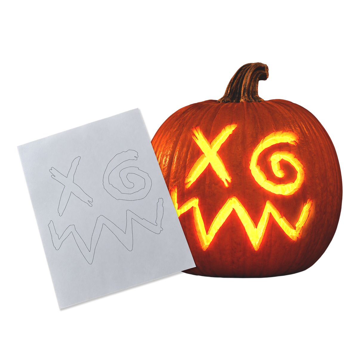 Demon Pumpkin Stencil